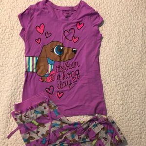 Justice Purple dauchsaund pjs (girls 16/18)